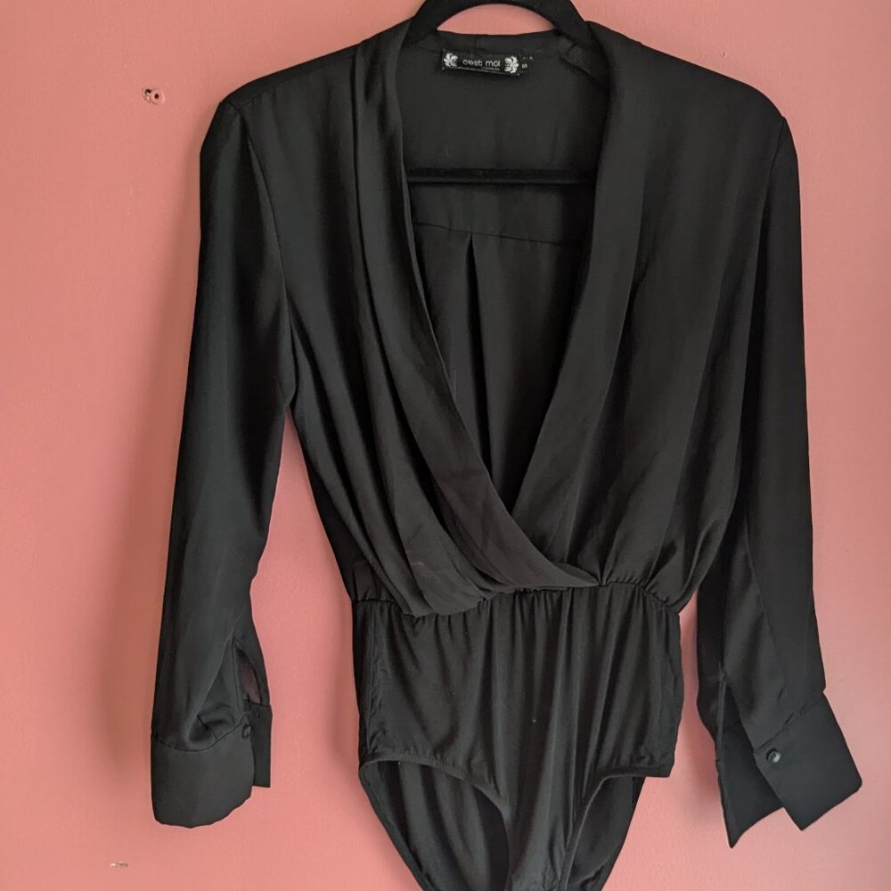 Black Blouse Bodysuit